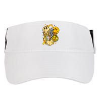 Fight For A Cure Retro Smile Face Childhood Cancer Awareness Adult Drive Performance Visor