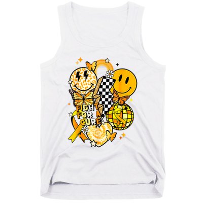 Fight For A Cure Retro Smile Face Childhood Cancer Awareness Tank Top