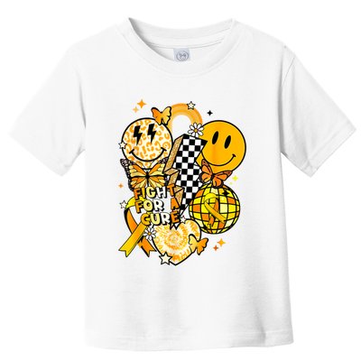 Fight For A Cure Retro Smile Face Childhood Cancer Awareness Toddler T-Shirt