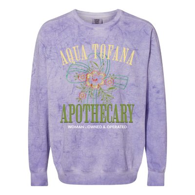 Funny Feminist Aqua Tofana Apothecary Vintage Colorblast Crewneck Sweatshirt