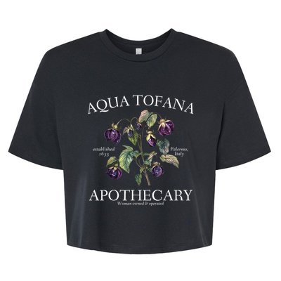 Funny Feminist Aqua Tofana Apothecary Vintage Design Bella+Canvas Jersey Crop Tee