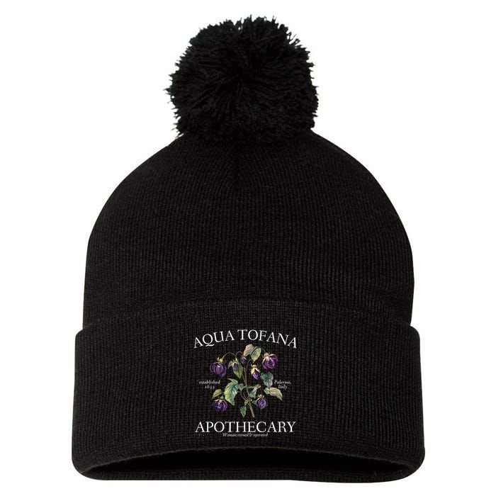 Funny Feminist Aqua Tofana Apothecary Vintage Design Pom Pom 12in Knit Beanie