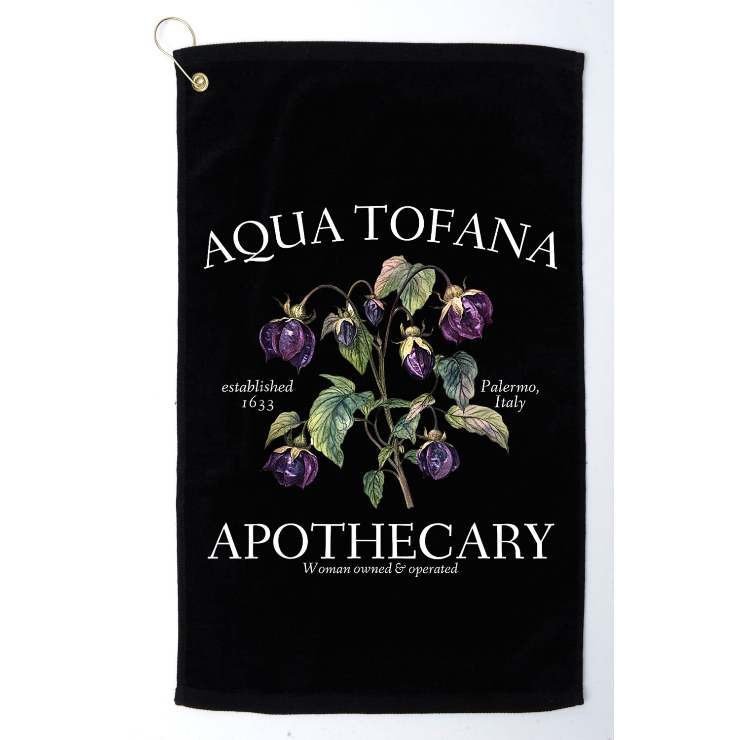 Funny Feminist Aqua Tofana Apothecary Vintage Design Golf Towel
