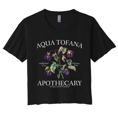 Funny Feminist Aqua Tofana Apothecary Vintage Design Women's Crop Top Tee