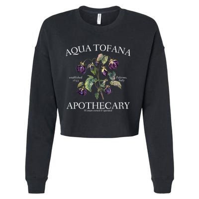 Funny Feminist Aqua Tofana Apothecary Vintage Design Cropped Pullover Crew