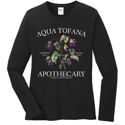 Funny Feminist Aqua Tofana Apothecary Vintage Design Ladies Long Sleeve Shirt