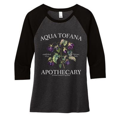 Funny Feminist Aqua Tofana Apothecary Vintage Design Women's Tri-Blend 3/4-Sleeve Raglan Shirt