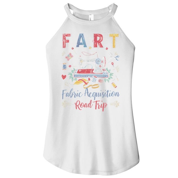 Fart Fabric Acquisition Road Trip For Sewing Quilting Lover Women's Perfect Tri Rocker Tank
