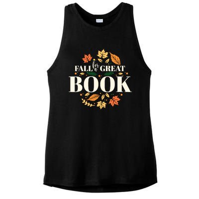 Fall For A Great Book Reading Librarian Autumn Teacher Ladies PosiCharge Tri-Blend Wicking Tank