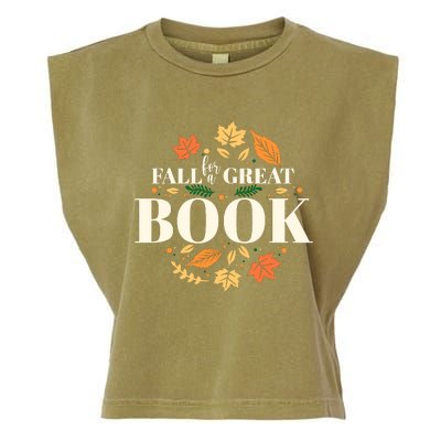 Fall For A Great Book Reading Librarian Autumn Teacher Garment-Dyed Women's Muscle Tee