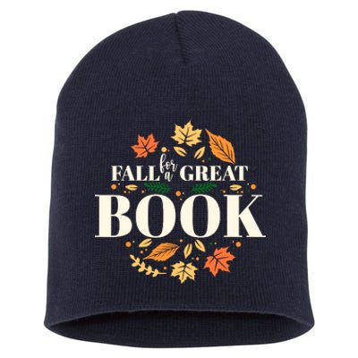 Fall For A Great Book Reading Librarian Autumn Teacher Short Acrylic Beanie