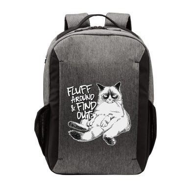 Funny Fluff Around And Find Out Grumpy Kitty Sarcastic Cat Vector Backpack