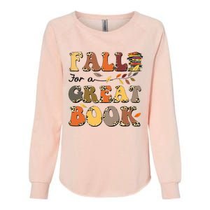 Fall For A Great Book Retro Leopard Autumn Thanksgiving Womens California Wash Sweatshirt