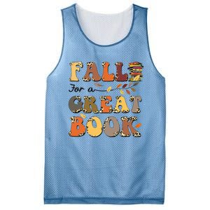 Fall For A Great Book Retro Leopard Autumn Thanksgiving Mesh Reversible Basketball Jersey Tank