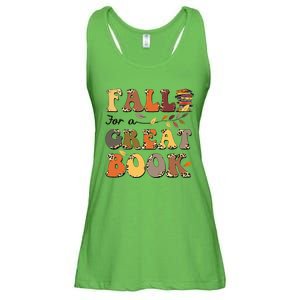 Fall For A Great Book Retro Leopard Autumn Thanksgiving Ladies Essential Flowy Tank