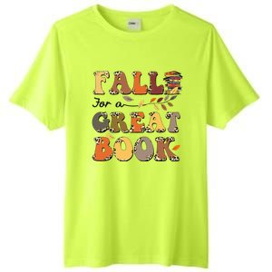 Fall For A Great Book Retro Leopard Autumn Thanksgiving Tall Fusion ChromaSoft Performance T-Shirt