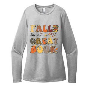 Fall For A Great Book Retro Leopard Autumn Thanksgiving Womens CVC Long Sleeve Shirt