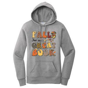 Fall For A Great Book Retro Leopard Autumn Thanksgiving Women's Pullover Hoodie