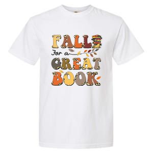 Fall For A Great Book Retro Leopard Autumn Thanksgiving Garment-Dyed Heavyweight T-Shirt