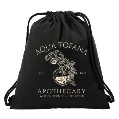 Funny Feminist Aqua Tofana Apothecary Vintage Drawstring Bag