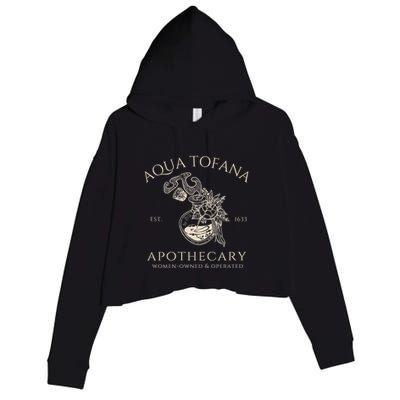 Funny Feminist Aqua Tofana Apothecary Vintage Crop Fleece Hoodie