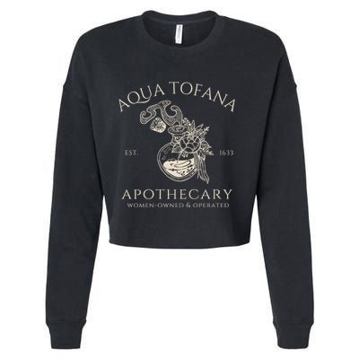 Funny Feminist Aqua Tofana Apothecary Vintage Cropped Pullover Crew