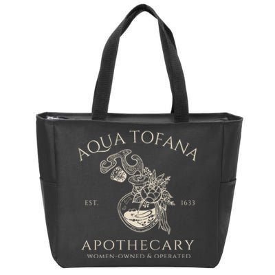 Funny Feminist Aqua Tofana Apothecary Vintage Zip Tote Bag