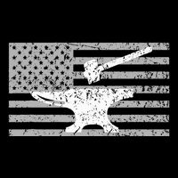 Forging  Forge  American Flag Blacksmith Anvil T-Shirt