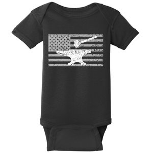 Forging  Forge  American Flag Blacksmith Anvil Baby Bodysuit