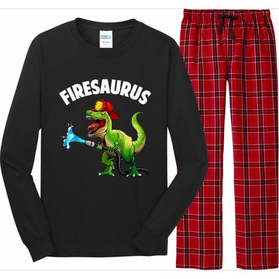 Future Firefighter Art For Fire Department Fireman Long Sleeve Pajama Set