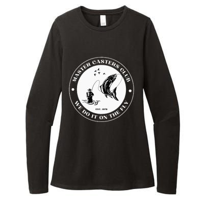 Fly Fishing Avid Fisherman Master Caster Anglers Club Womens CVC Long Sleeve Shirt