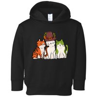 Festive Feline Adorable Cat Celebrating Thanksgiving in Autumn Toddler Hoodie