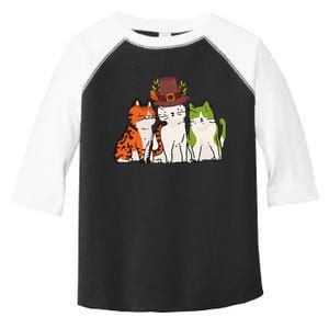 Festive Feline Adorable Cat Celebrating Thanksgiving in Autumn Toddler Fine Jersey T-Shirt