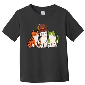 Festive Feline Adorable Cat Celebrating Thanksgiving in Autumn Toddler T-Shirt