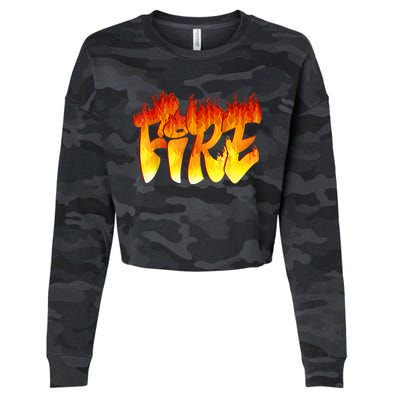 Funny Fire And Ice Costume Halloween Family Matching Cropped Pullover Crew