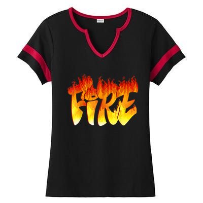 Funny Fire And Ice Costume Halloween Family Matching Ladies Halftime Notch Neck Tee