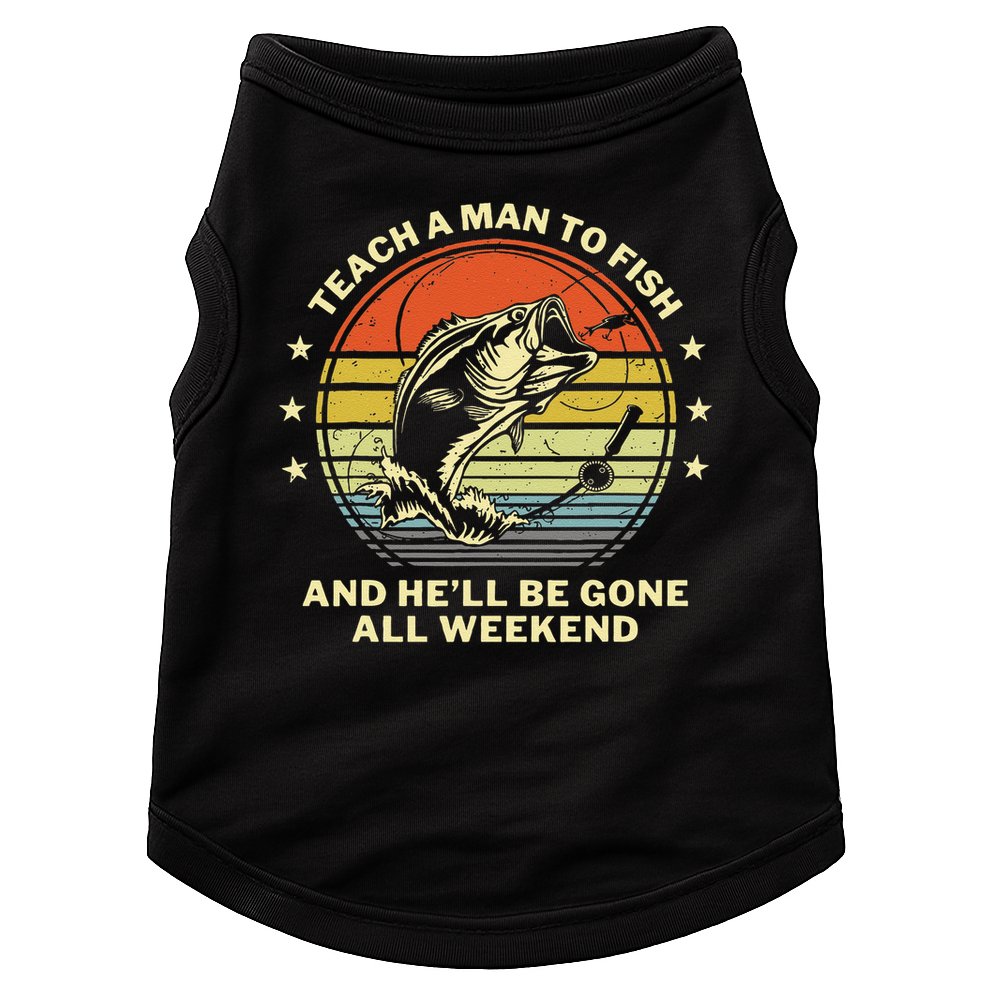 Fishing- Funny Angler Fisherman Humor Funny Dad Joke Doggie Tank