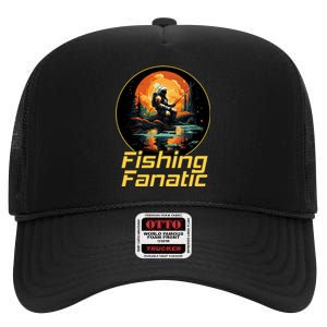 Fishing Fanatic Astronaut High Crown Mesh Back Trucker Hat