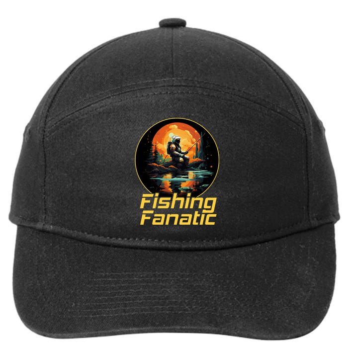 Fishing Fanatic Astronaut 7-Panel Snapback Hat