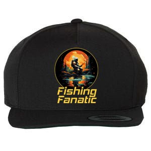 Fishing Fanatic Astronaut Wool Snapback Cap