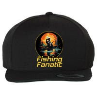 Fishing Fanatic Astronaut Wool Snapback Cap