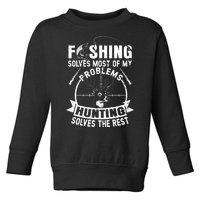 Funny Fishing And Hunting Gift Christmas Humor Hunter Cool Toddler Sweatshirt