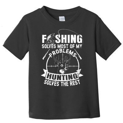 Funny Fishing And Hunting Gift Christmas Humor Hunter Cool Toddler T-Shirt