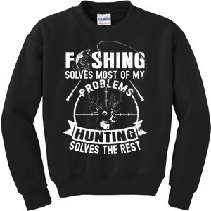 Funny Fishing And Hunting Gift Christmas Humor Hunter Cool Kids Sweatshirt