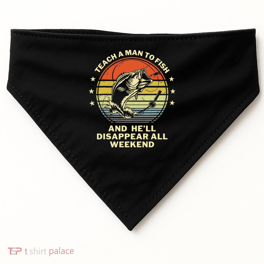 Fishing- Funny Angler Fisherman Humor Funny Dad Joke USA-Made Doggie Bandana