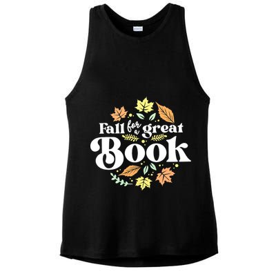 Fall For A Great Book Reading Librarian Autumn Teacher Ladies PosiCharge Tri-Blend Wicking Tank