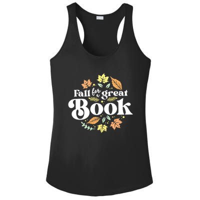 Fall For A Great Book Reading Librarian Autumn Teacher Ladies PosiCharge Competitor Racerback Tank