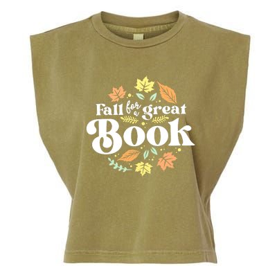 Fall For A Great Book Reading Librarian Autumn Teacher Garment-Dyed Women's Muscle Tee