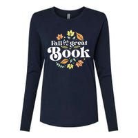 Fall For A Great Book Reading Librarian Autumn Teacher Womens Cotton Relaxed Long Sleeve T-Shirt