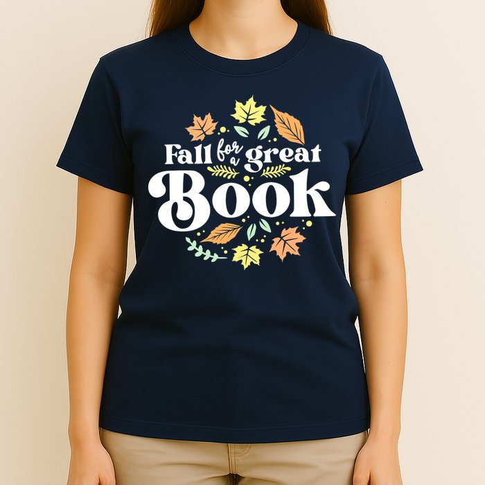 Fall For A Great Book Reading Librarian Autumn Teacher T-Shirt